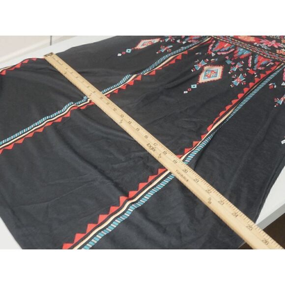 Women's Black & Red Floral Short Sleeve Shift Dress M - Picture 7 of 8